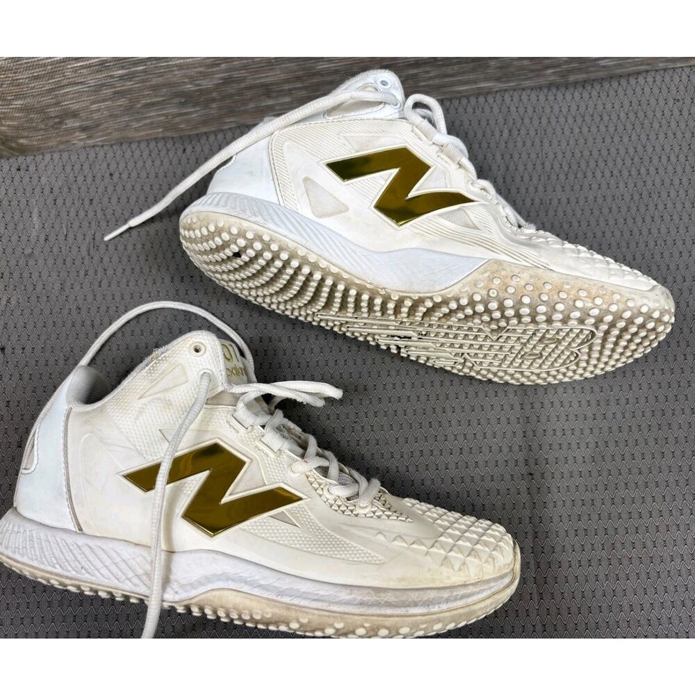 New Balance TSHOWT1 FuelCell Ohtani 1 Trainer Shoes 7.5D White Metallic Gold - Picture 5 of 10